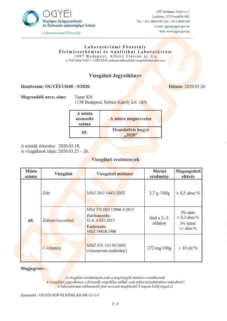 Homoktövis labóratóriumi teszt1